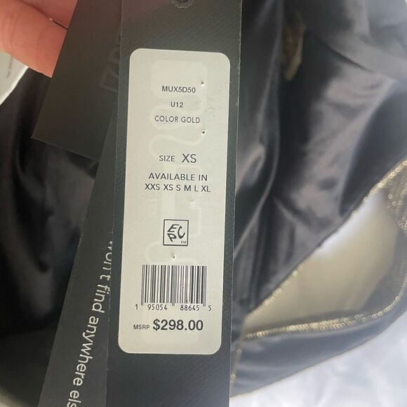 BCBG MAXAZRIA Metallic Gold Pleated Cut Out Gown XS - Picture 9 of 10